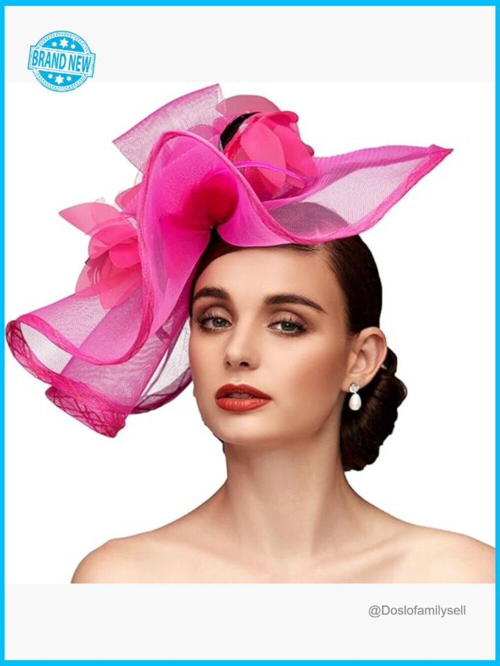 Mesh Floral Feather Fascinator Headband for Wedding Cocktail Tea Party Occasions